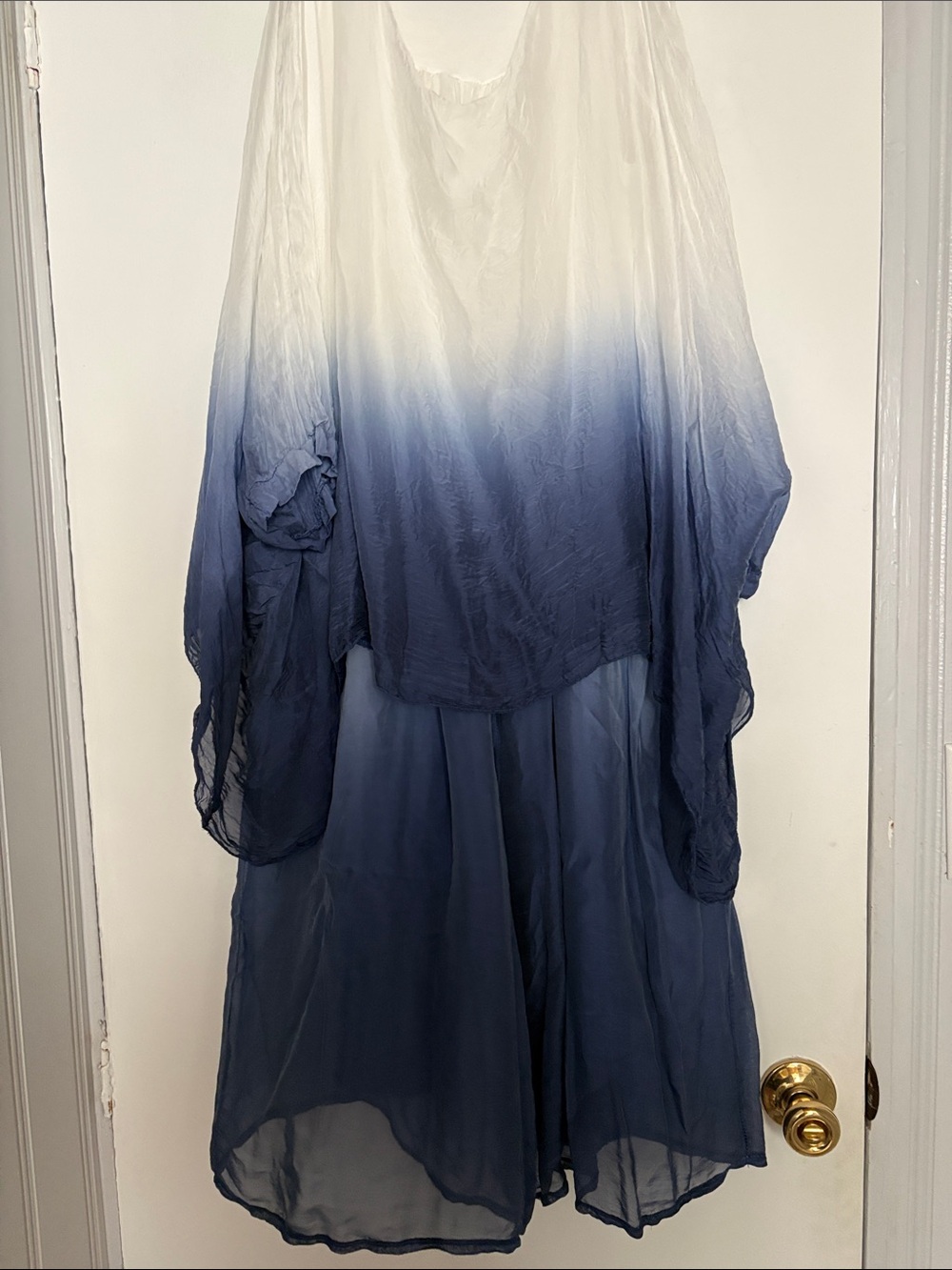 Women's Ombre Blue Wide-Leg Jumpsuit